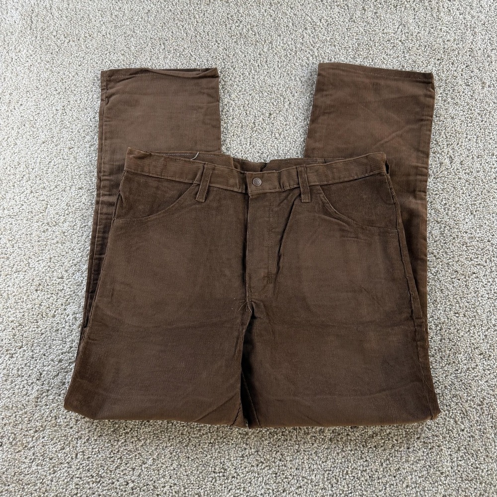 Vintage City Lights Pants Mens 36x32 Brown Corduroy Chino Regular Fit Straight
